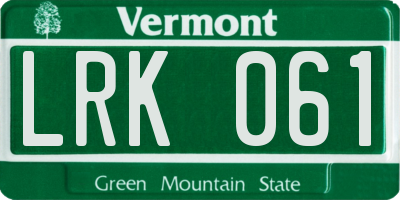 VT license plate LRK061