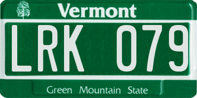 VT license plate LRK079