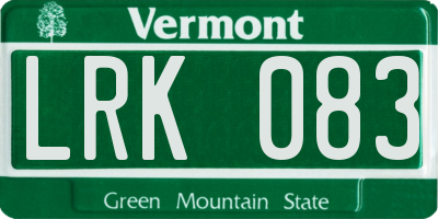 VT license plate LRK083