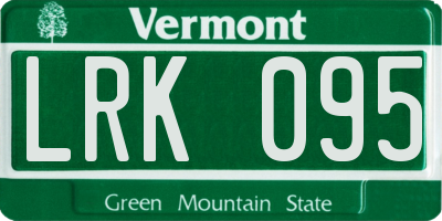 VT license plate LRK095
