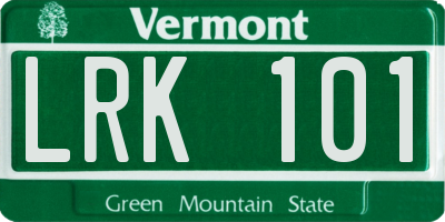 VT license plate LRK101