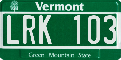 VT license plate LRK103