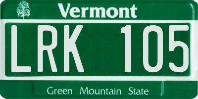 VT license plate LRK105