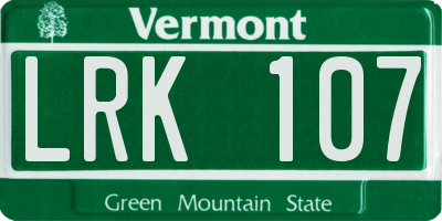 VT license plate LRK107