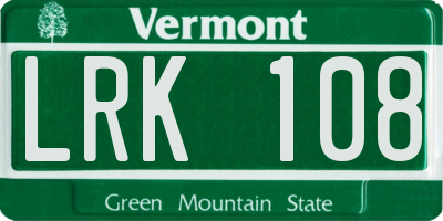 VT license plate LRK108