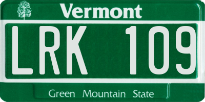 VT license plate LRK109
