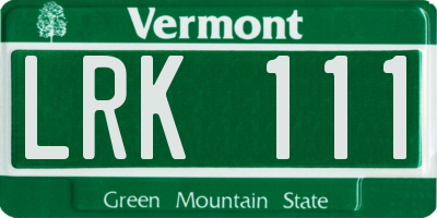 VT license plate LRK111