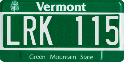 VT license plate LRK115