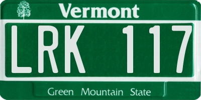 VT license plate LRK117