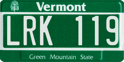 VT license plate LRK119