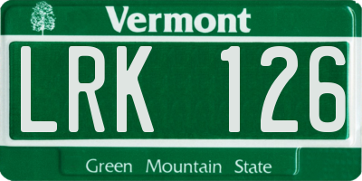 VT license plate LRK126