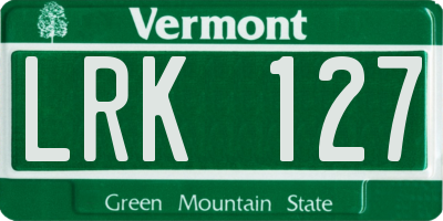 VT license plate LRK127
