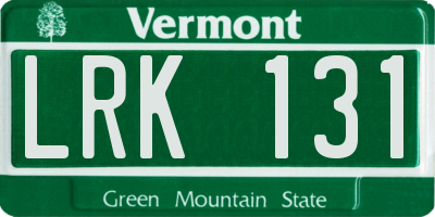 VT license plate LRK131