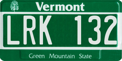 VT license plate LRK132