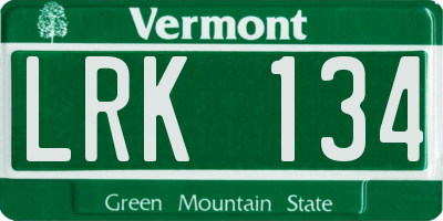 VT license plate LRK134