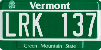 VT license plate LRK137