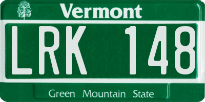 VT license plate LRK148