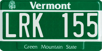 VT license plate LRK155
