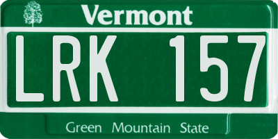 VT license plate LRK157