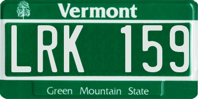 VT license plate LRK159