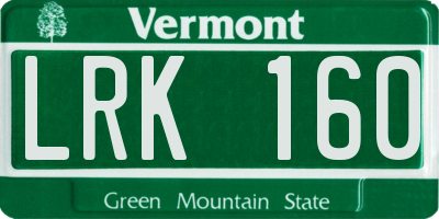 VT license plate LRK160