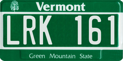 VT license plate LRK161