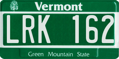 VT license plate LRK162
