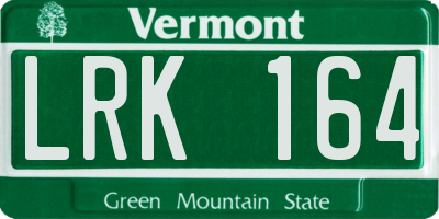 VT license plate LRK164