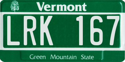 VT license plate LRK167
