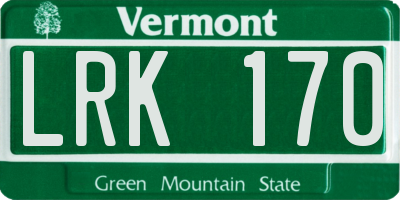 VT license plate LRK170