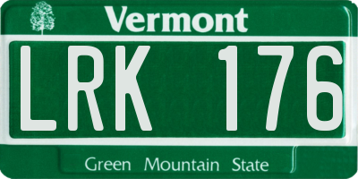 VT license plate LRK176