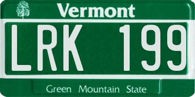 VT license plate LRK199
