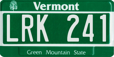VT license plate LRK241