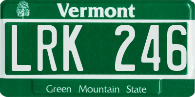 VT license plate LRK246