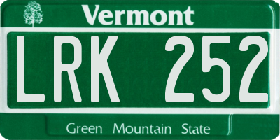 VT license plate LRK252