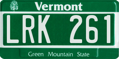 VT license plate LRK261