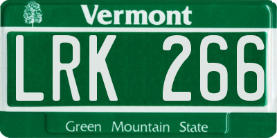 VT license plate LRK266