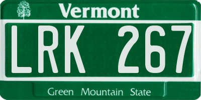 VT license plate LRK267