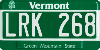 VT license plate LRK268