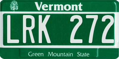 VT license plate LRK272