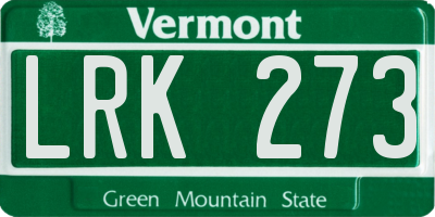 VT license plate LRK273