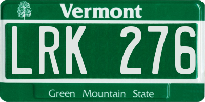 VT license plate LRK276