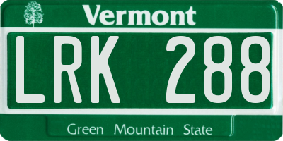 VT license plate LRK288