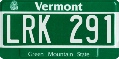 VT license plate LRK291