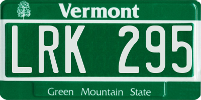 VT license plate LRK295