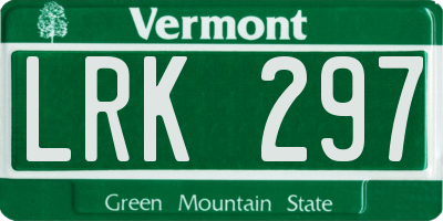 VT license plate LRK297