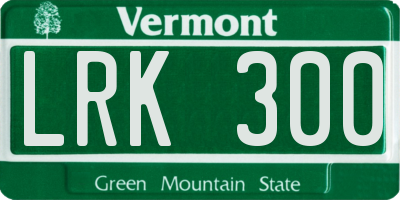 VT license plate LRK300