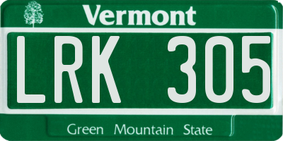VT license plate LRK305