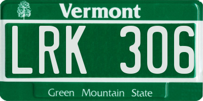 VT license plate LRK306