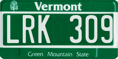 VT license plate LRK309